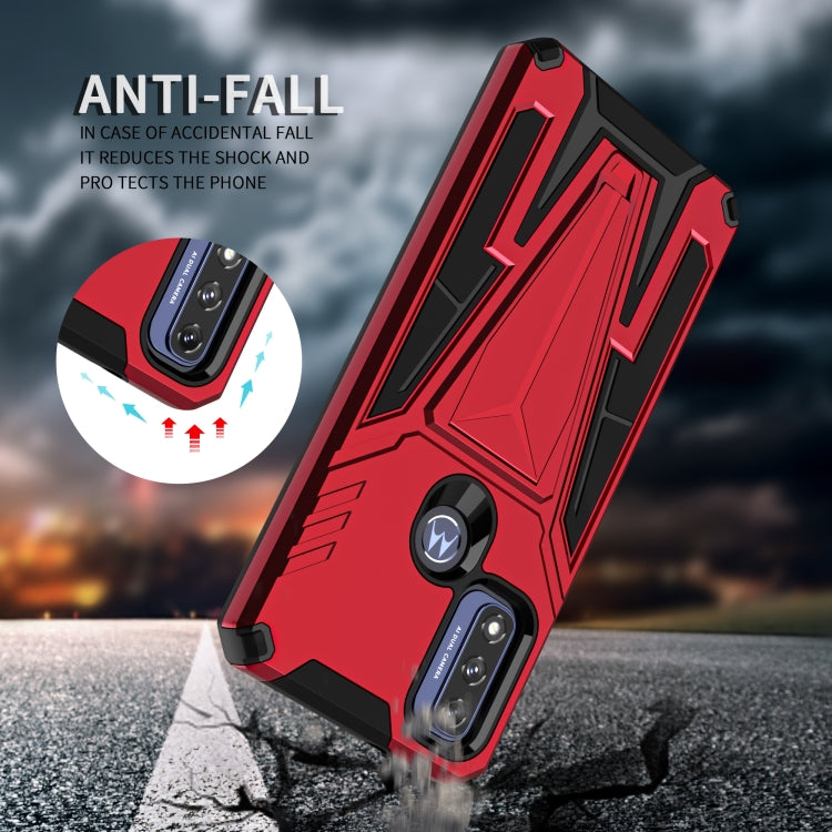 For Motorola Moto G Pure Super V Armor PC + TPU Shockproof Phone Case with Invisible Holder
