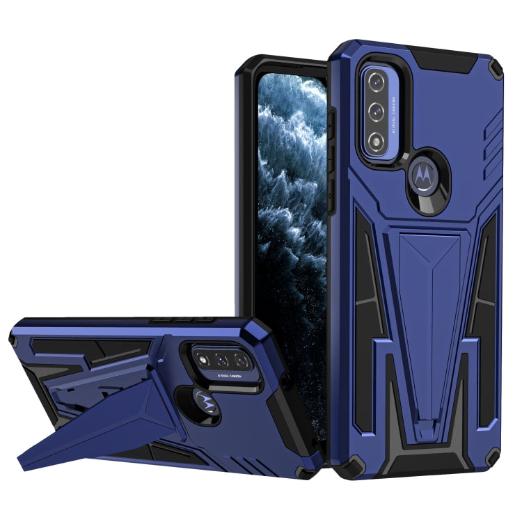 For Motorola Moto G Pure Super V Armor PC + TPU Shockproof Phone Case with Invisible Holder