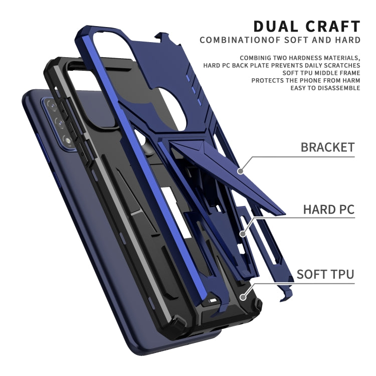 For Motorola Moto G Pure Super V Armor PC + TPU Shockproof Phone Case with Invisible Holder