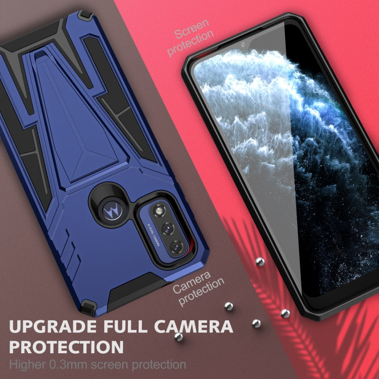 For Motorola Moto G Pure Super V Armor PC + TPU Shockproof Phone Case with Invisible Holder