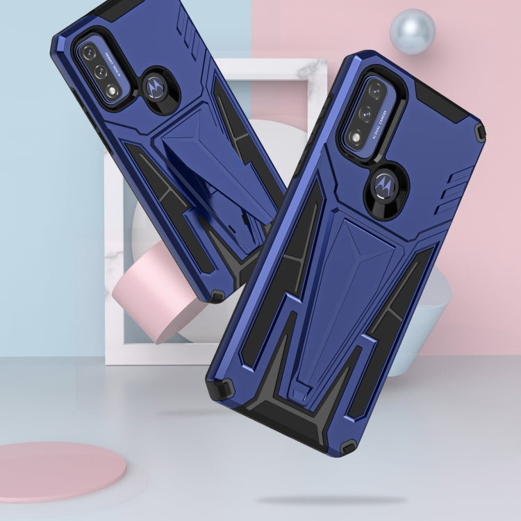 For Motorola Moto G Pure Super V Armor PC + TPU Shockproof Phone Case with Invisible Holder