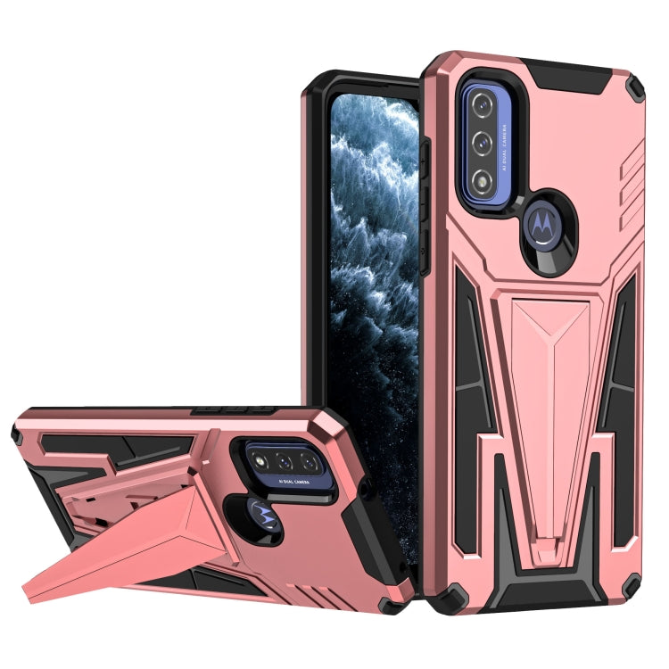 For Motorola Moto G Pure Super V Armor PC + TPU Shockproof Phone Case with Invisible Holder