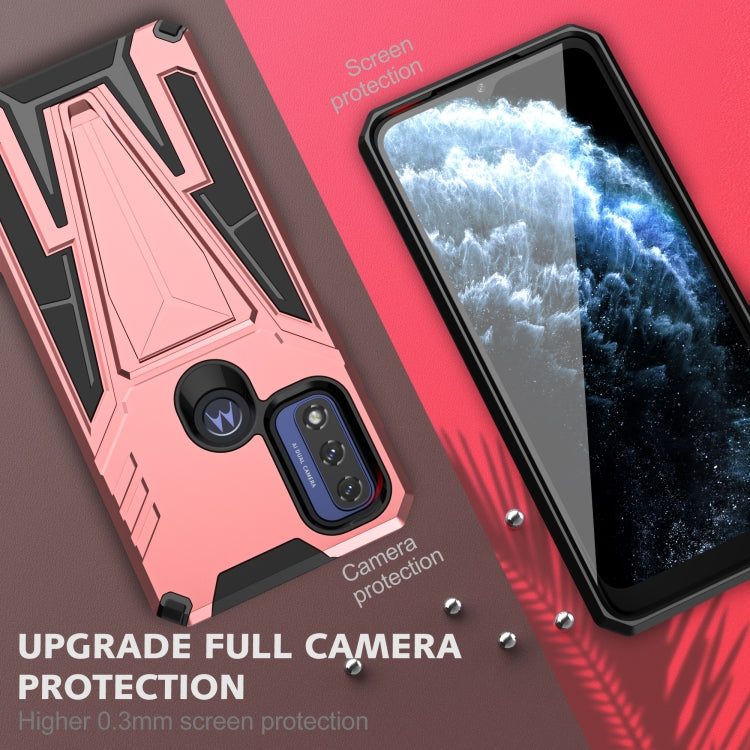 For Motorola Moto G Pure Super V Armor PC + TPU Shockproof Phone Case with Invisible Holder