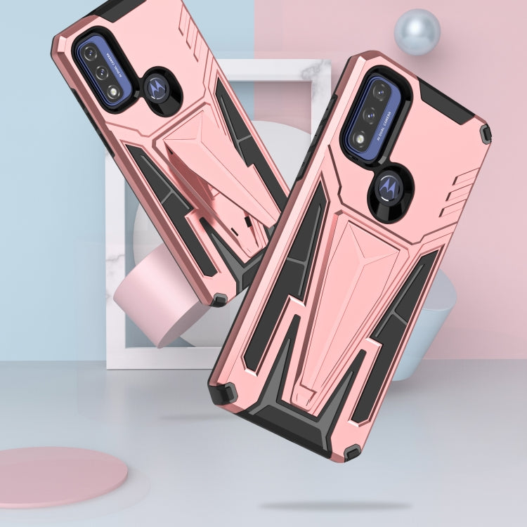 For Motorola Moto G Pure Super V Armor PC + TPU Shockproof Phone Case with Invisible Holder
