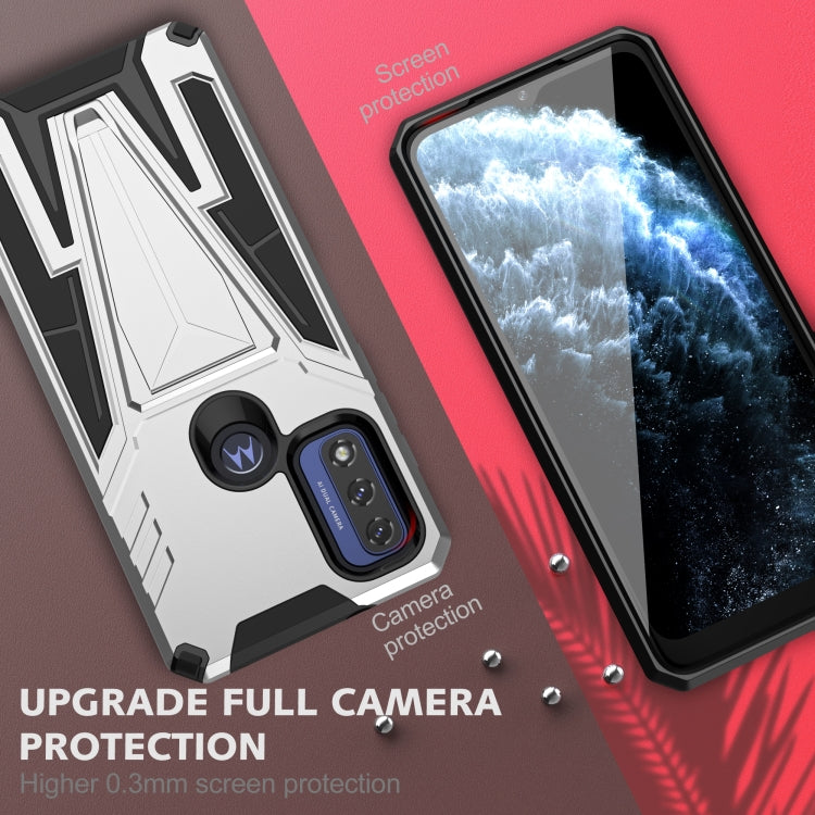 For Motorola Moto G Pure Super V Armor PC + TPU Shockproof Phone Case with Invisible Holder