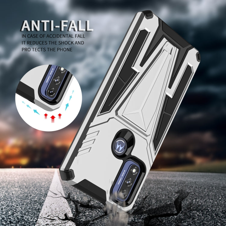 For Motorola Moto G Pure Super V Armor PC + TPU Shockproof Phone Case with Invisible Holder