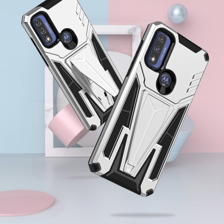 For Motorola Moto G Pure Super V Armor PC + TPU Shockproof Phone Case with Invisible Holder