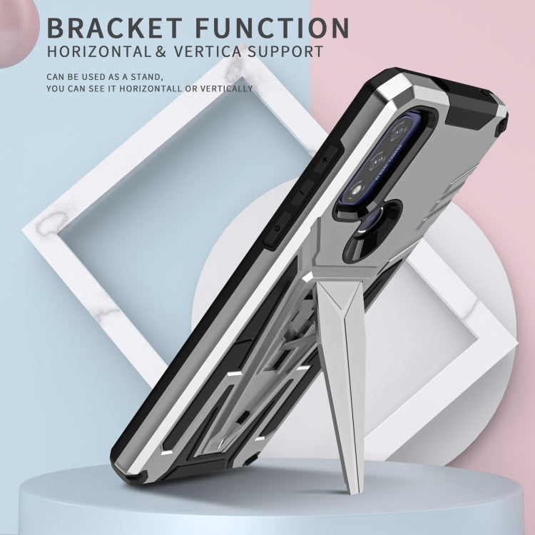 For Motorola Moto G Pure Super V Armor PC + TPU Shockproof Phone Case with Invisible Holder