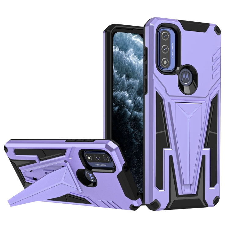 For Motorola Moto G Pure Super V Armor PC + TPU Shockproof Phone Case with Invisible Holder