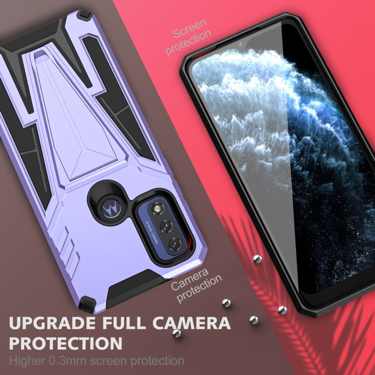 For Motorola Moto G Pure Super V Armor PC + TPU Shockproof Phone Case with Invisible Holder