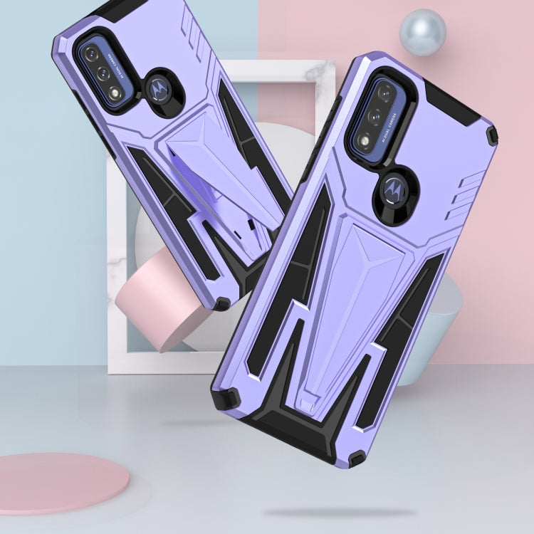 For Motorola Moto G Pure Super V Armor PC + TPU Shockproof Phone Case with Invisible Holder