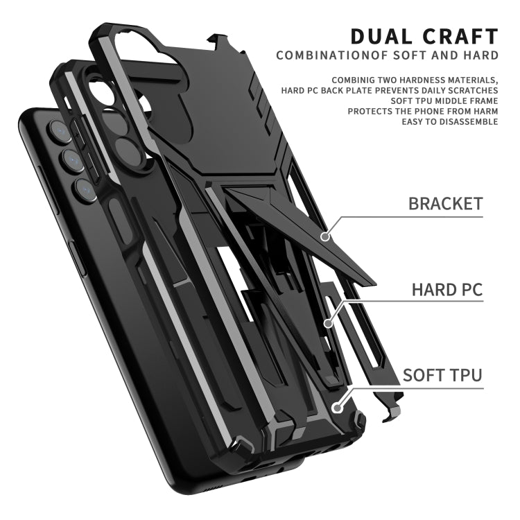 For Samsung Galaxy A13 5G Super V Armor PC + TPU Shockproof Phone Case with Invisible Holder