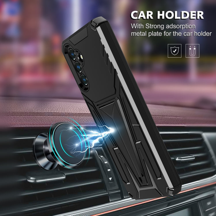 For Samsung Galaxy A13 5G Super V Armor PC + TPU Shockproof Phone Case with Invisible Holder