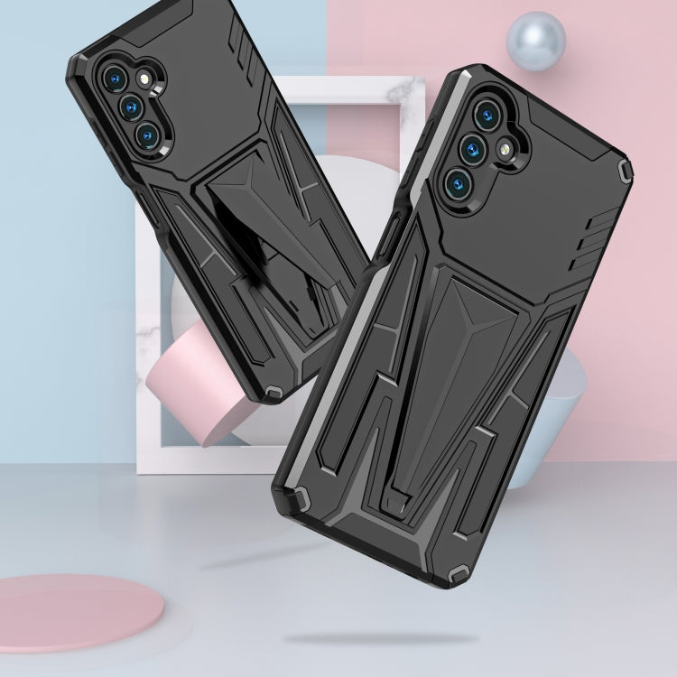 For Samsung Galaxy A13 5G Super V Armor PC + TPU Shockproof Phone Case with Invisible Holder