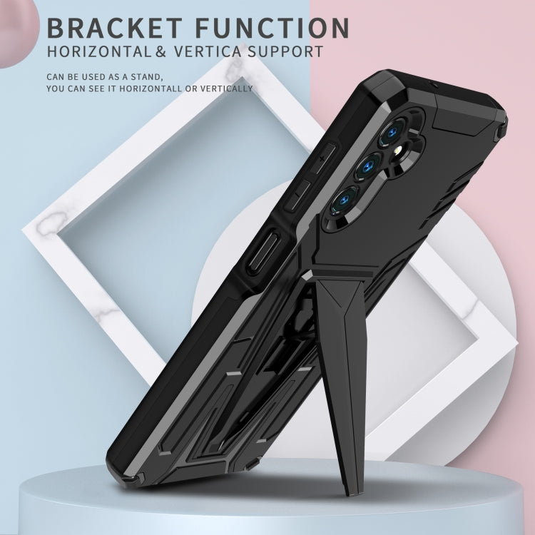 For Samsung Galaxy A13 5G Super V Armor PC + TPU Shockproof Phone Case with Invisible Holder