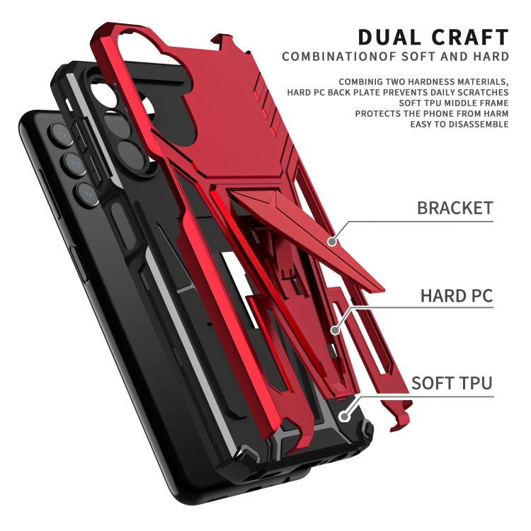 For Samsung Galaxy A13 5G Super V Armor PC + TPU Shockproof Phone Case with Invisible Holder