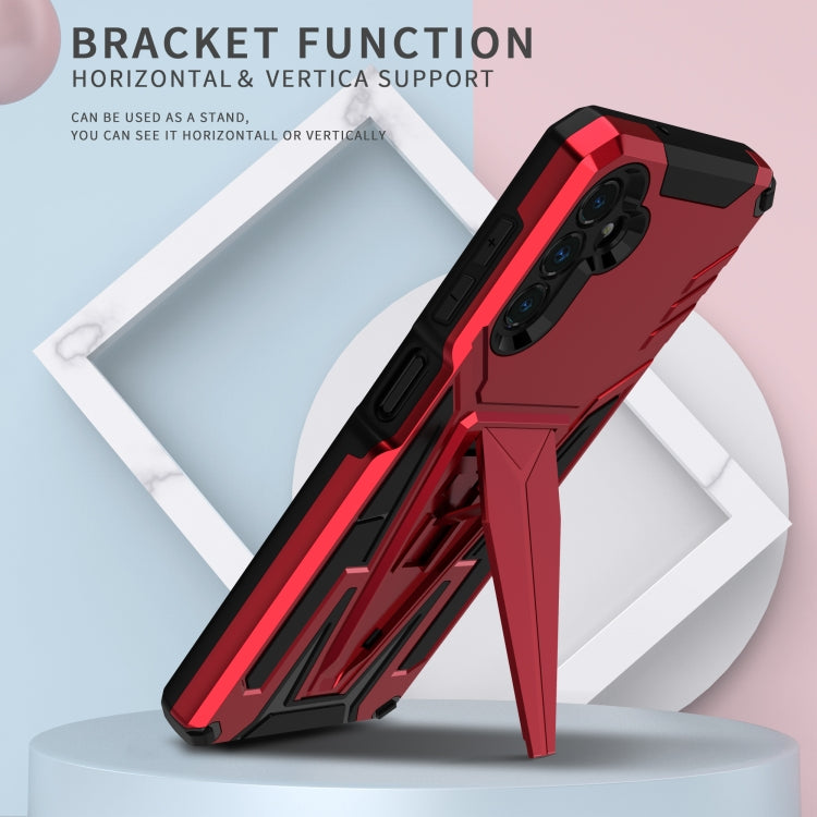 For Samsung Galaxy A13 5G Super V Armor PC + TPU Shockproof Phone Case with Invisible Holder