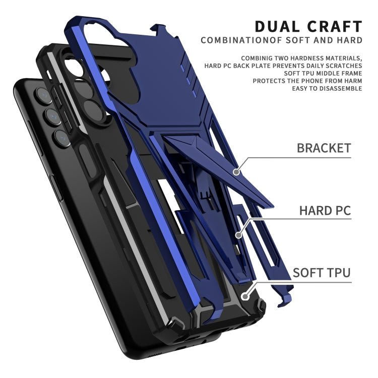 For Samsung Galaxy A13 5G Super V Armor PC + TPU Shockproof Phone Case with Invisible Holder