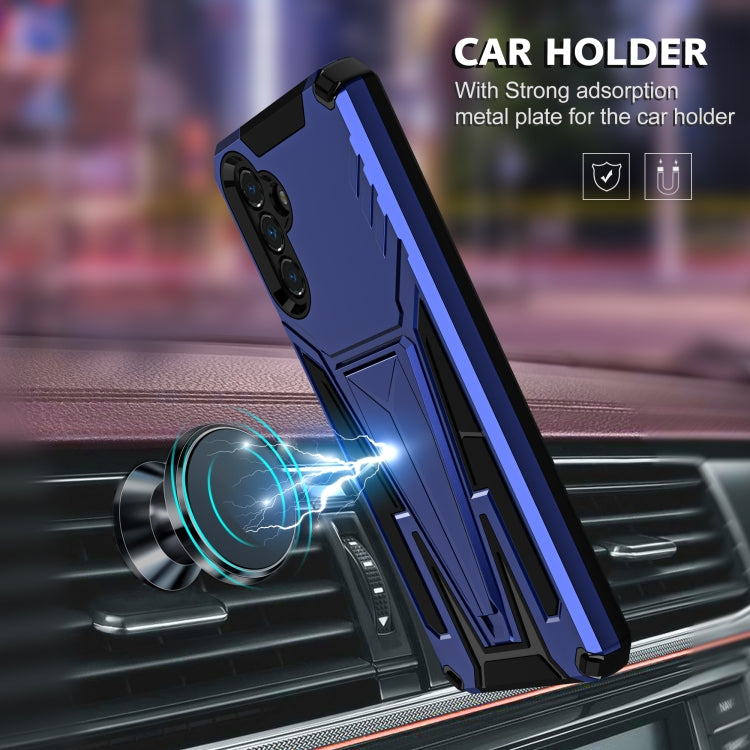For Samsung Galaxy A13 5G Super V Armor PC + TPU Shockproof Phone Case with Invisible Holder