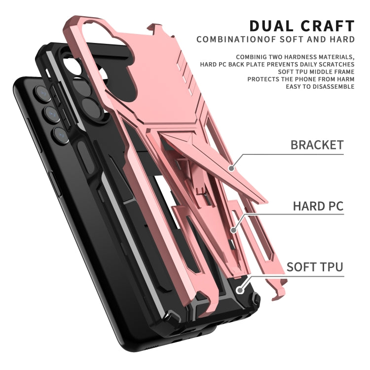 For Samsung Galaxy A13 5G Super V Armor PC + TPU Shockproof Phone Case with Invisible Holder