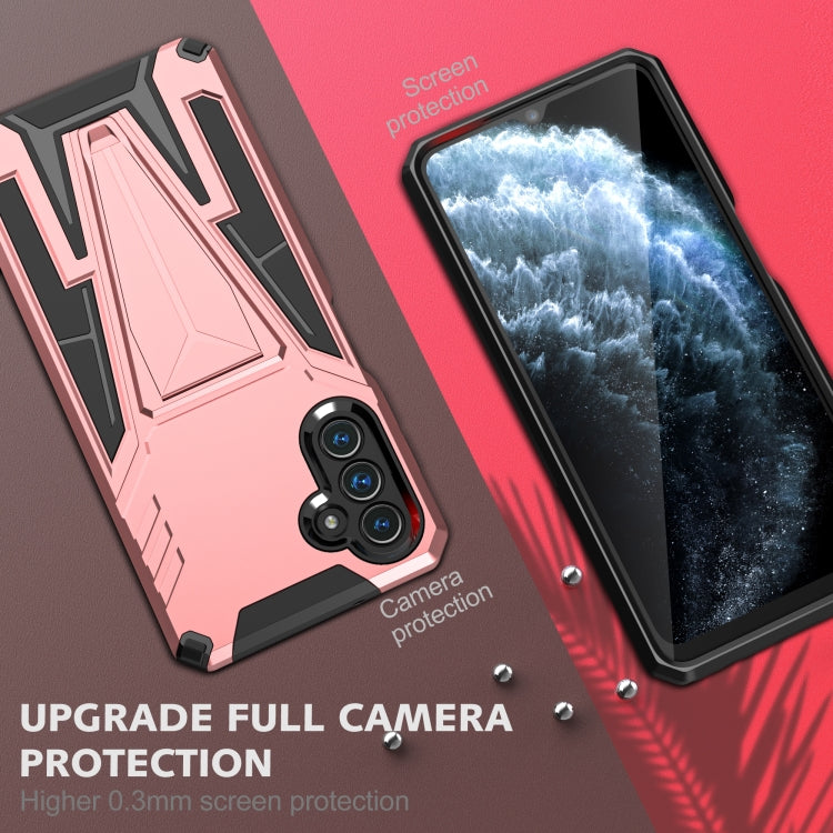 For Samsung Galaxy A13 5G Super V Armor PC + TPU Shockproof Phone Case with Invisible Holder