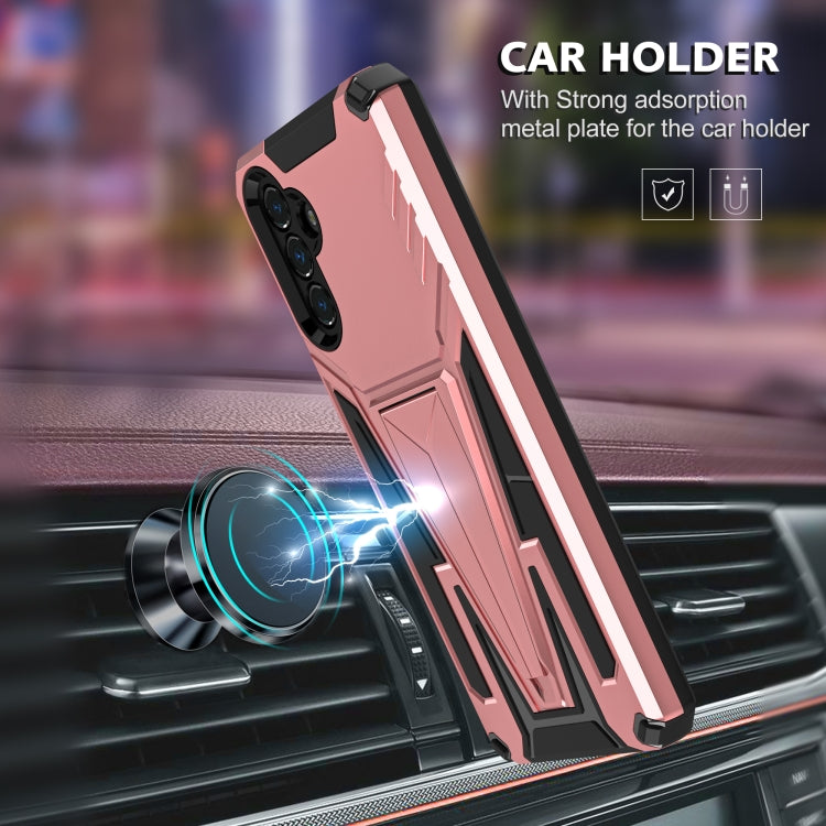 For Samsung Galaxy A13 5G Super V Armor PC + TPU Shockproof Phone Case with Invisible Holder