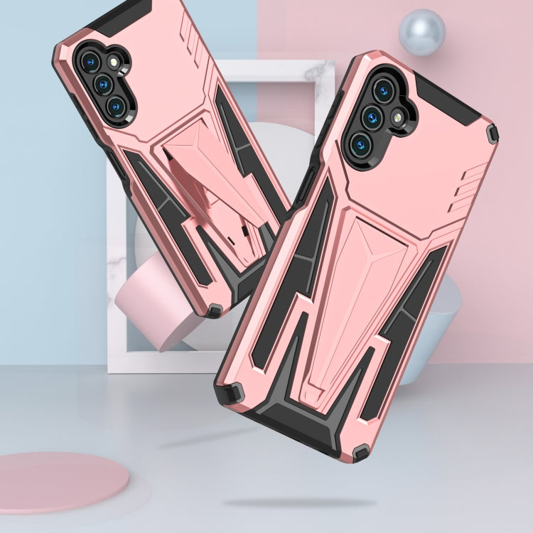 For Samsung Galaxy A13 5G Super V Armor PC + TPU Shockproof Phone Case with Invisible Holder