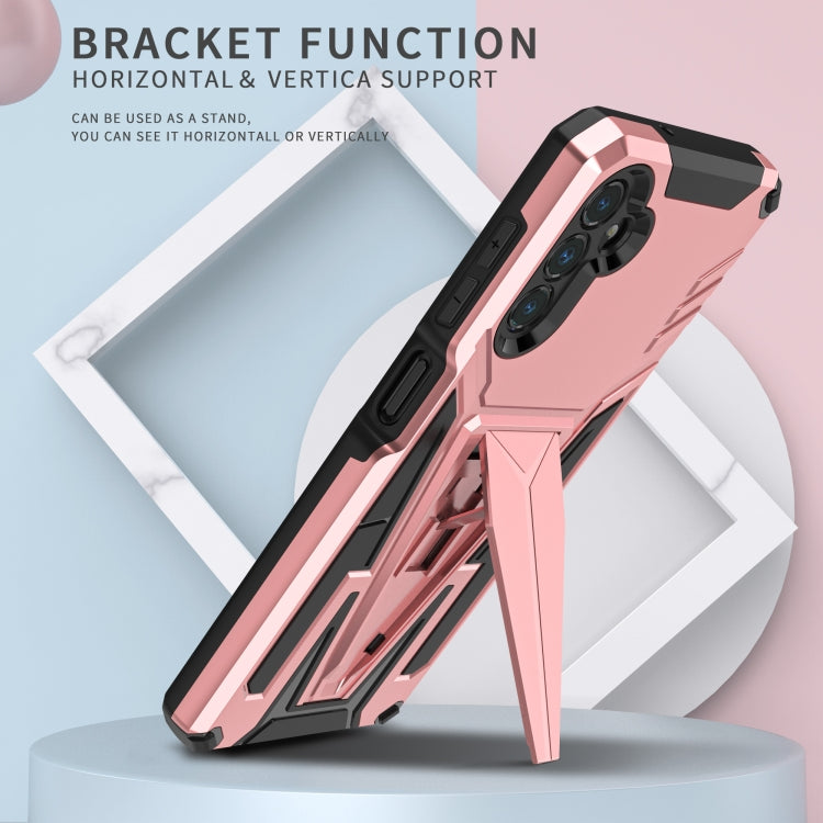 For Samsung Galaxy A13 5G Super V Armor PC + TPU Shockproof Phone Case with Invisible Holder