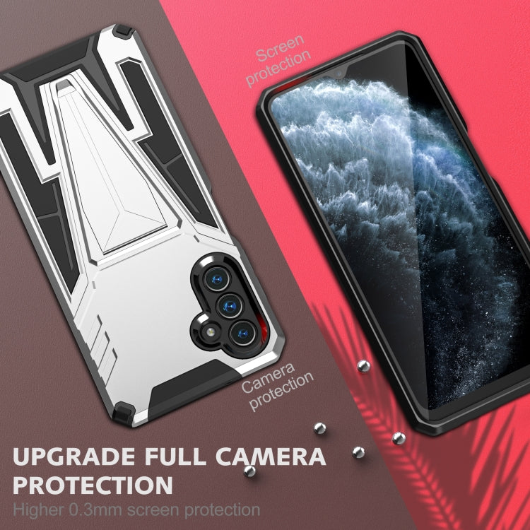 For Samsung Galaxy A13 5G Super V Armor PC + TPU Shockproof Phone Case with Invisible Holder