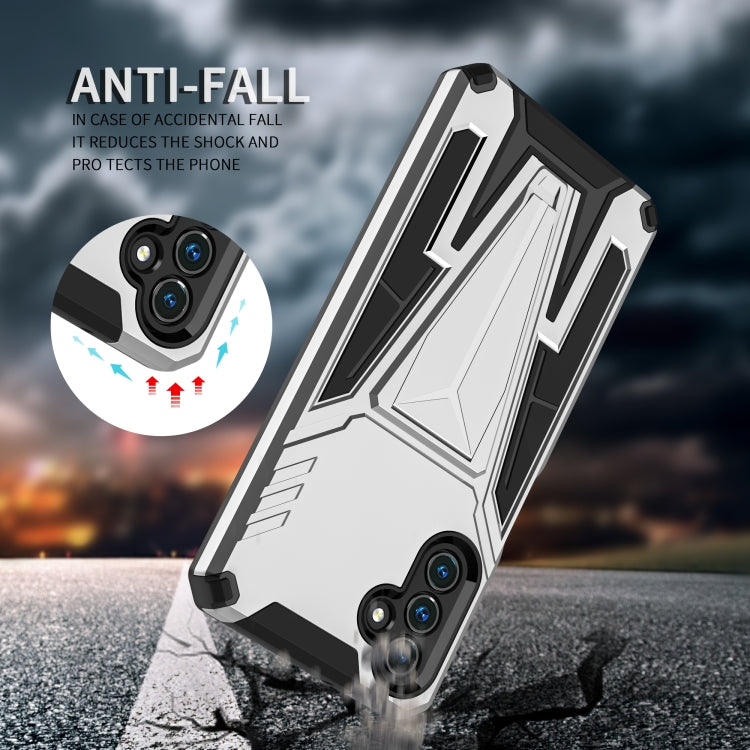 For Samsung Galaxy A13 5G Super V Armor PC + TPU Shockproof Phone Case with Invisible Holder