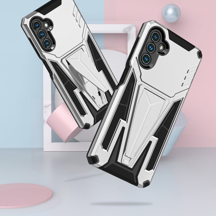 For Samsung Galaxy A13 5G Super V Armor PC + TPU Shockproof Phone Case with Invisible Holder