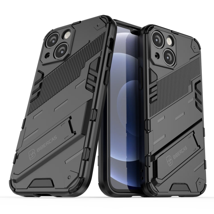 For iPhone 13 mini Punk Armor 2 in 1 PC + TPU Phone Case with Invisible Holder