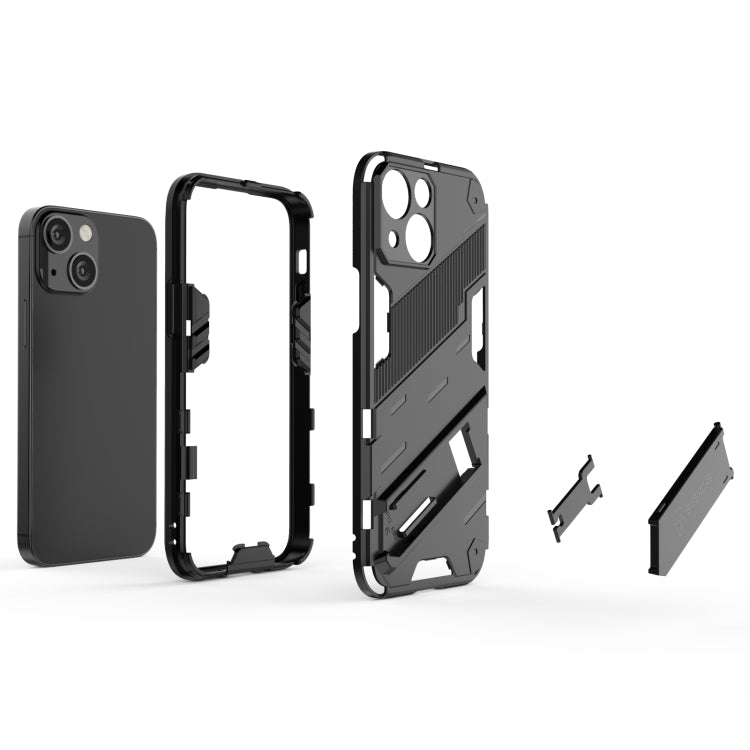 For iPhone 13 mini Punk Armor 2 in 1 PC + TPU Phone Case with Invisible Holder