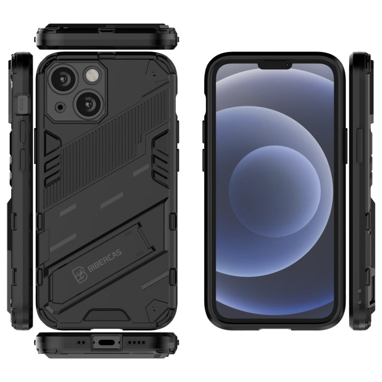 For iPhone 13 mini Punk Armor 2 in 1 PC + TPU Phone Case with Invisible Holder