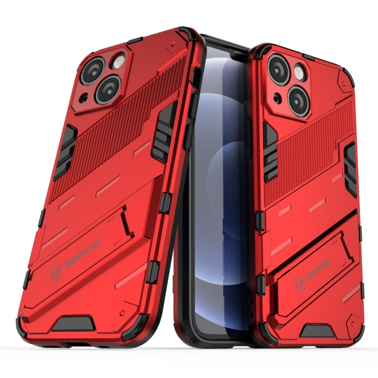 For iPhone 13 mini Punk Armor 2 in 1 PC + TPU Phone Case with Invisible Holder