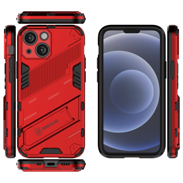 For iPhone 13 mini Punk Armor 2 in 1 PC + TPU Phone Case with Invisible Holder