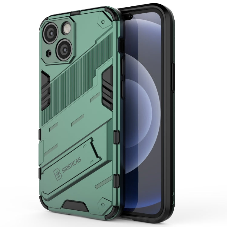 For iPhone 13 mini Punk Armor 2 in 1 PC + TPU Phone Case with Invisible Holder