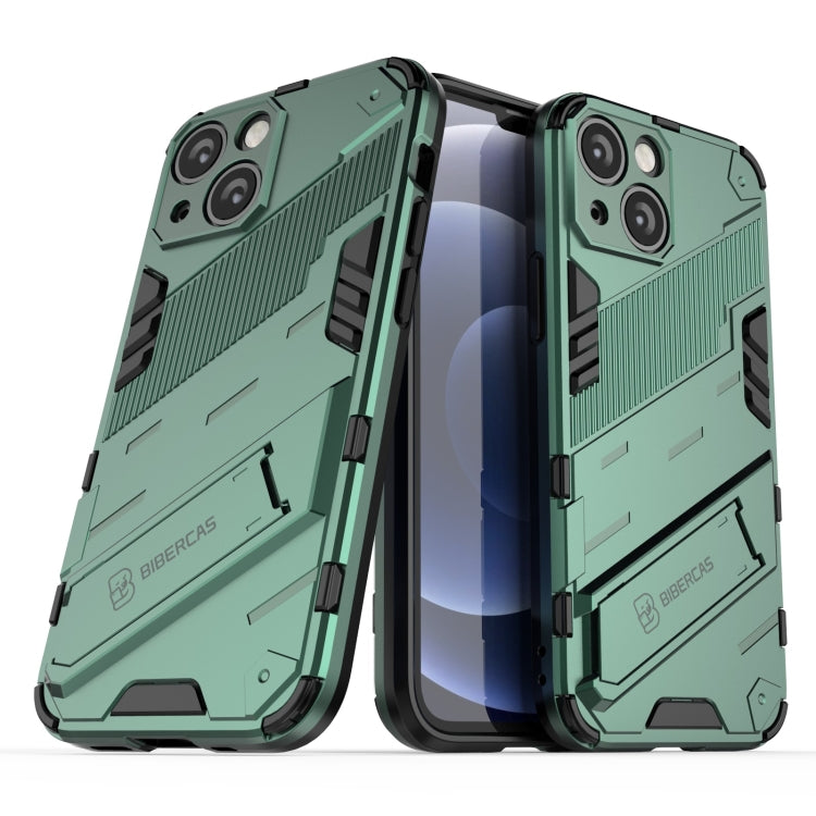 For iPhone 13 mini Punk Armor 2 in 1 PC + TPU Phone Case with Invisible Holder