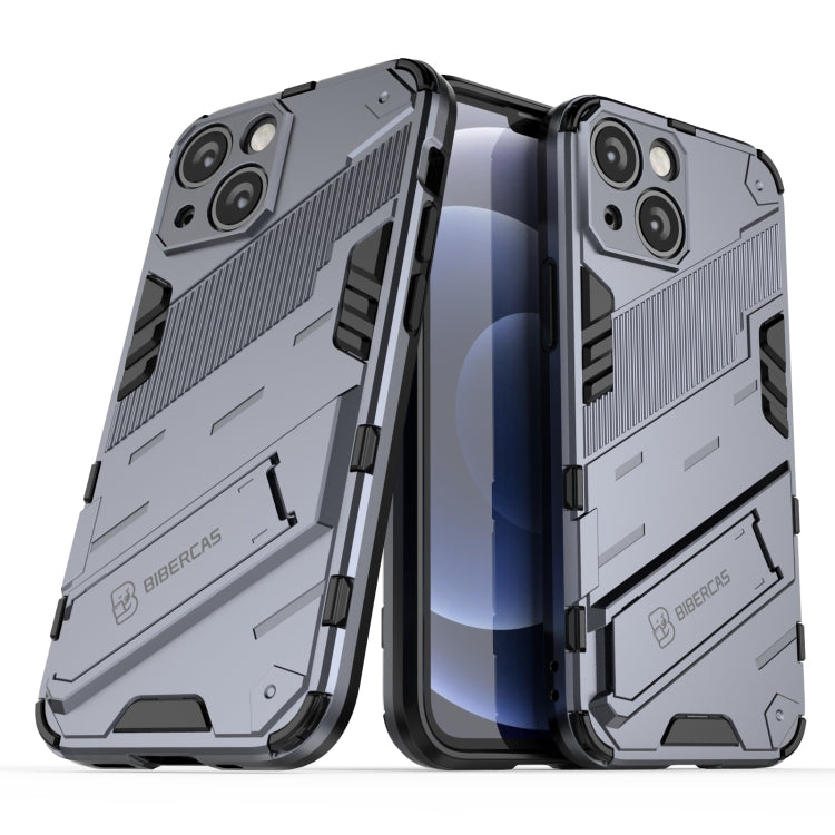 For iPhone 13 mini Punk Armor 2 in 1 PC + TPU Phone Case with Invisible Holder