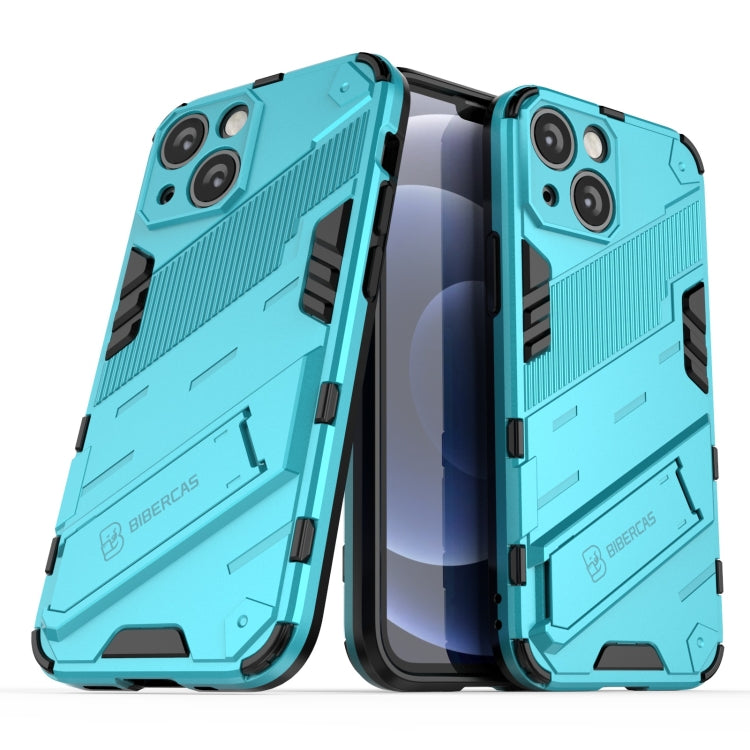 For iPhone 13 mini Punk Armor 2 in 1 PC + TPU Phone Case with Invisible Holder