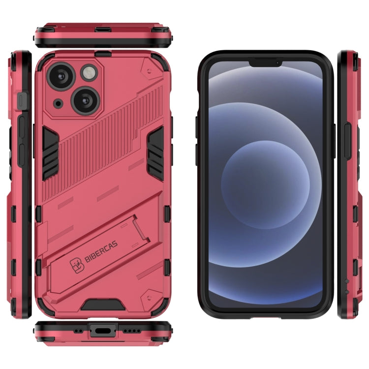For iPhone 13 mini Punk Armor 2 in 1 PC + TPU Phone Case with Invisible Holder