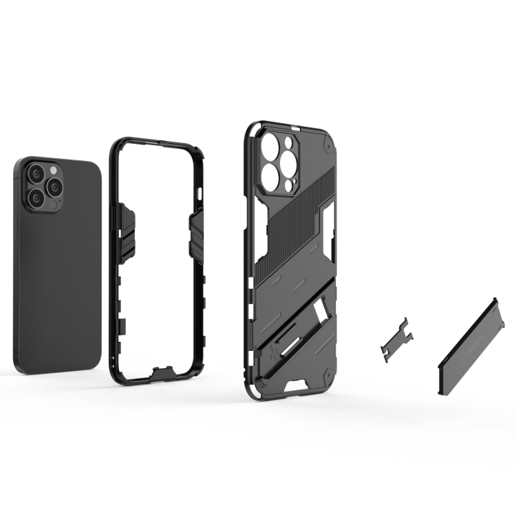 For iPhone 13 Pro Punk Armor 2 in 1 PC + TPU Phone Case with Invisible Holder