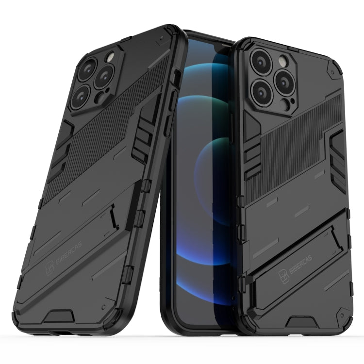 For iPhone 13 Pro Max Punk Armor 2 in 1 PC + TPU Phone Case with Invisible Holder