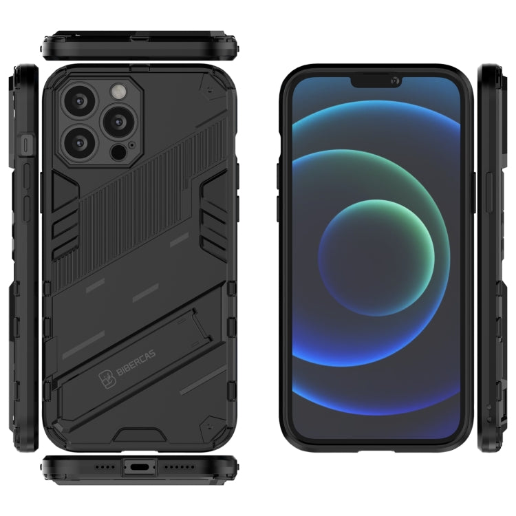 For iPhone 13 Pro Max Punk Armor 2 in 1 PC + TPU Phone Case with Invisible Holder