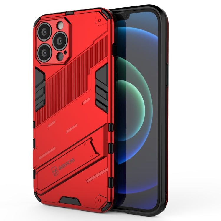 For iPhone 13 Pro Max Punk Armor 2 in 1 PC + TPU Phone Case with Invisible Holder