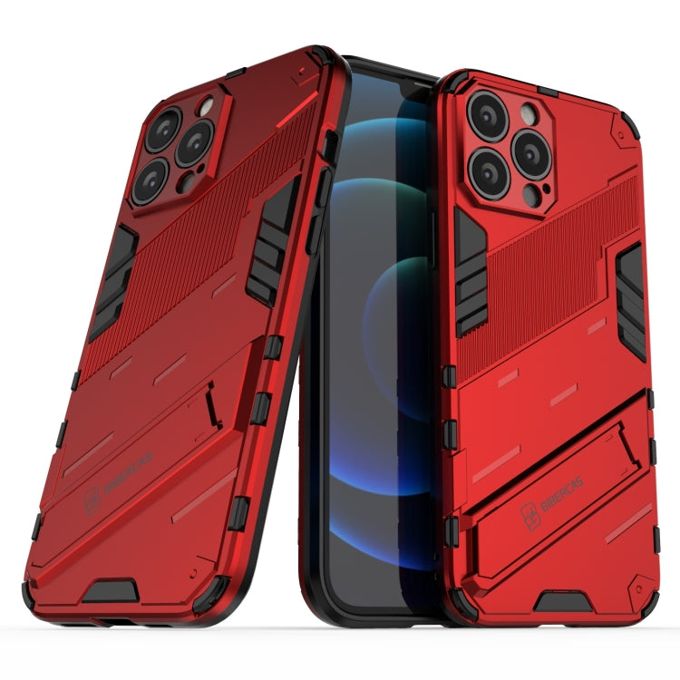 For iPhone 13 Pro Max Punk Armor 2 in 1 PC + TPU Phone Case with Invisible Holder