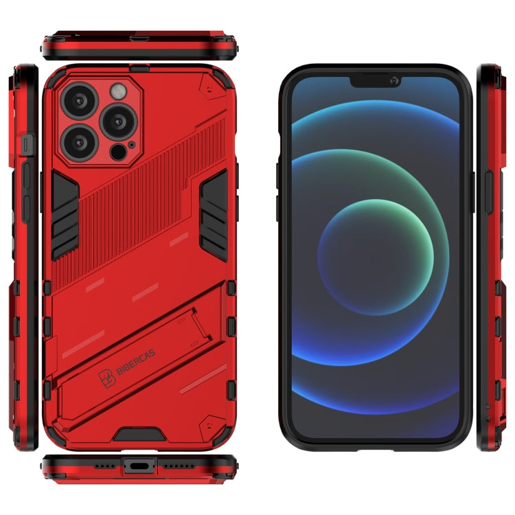 For iPhone 13 Pro Max Punk Armor 2 in 1 PC + TPU Phone Case with Invisible Holder