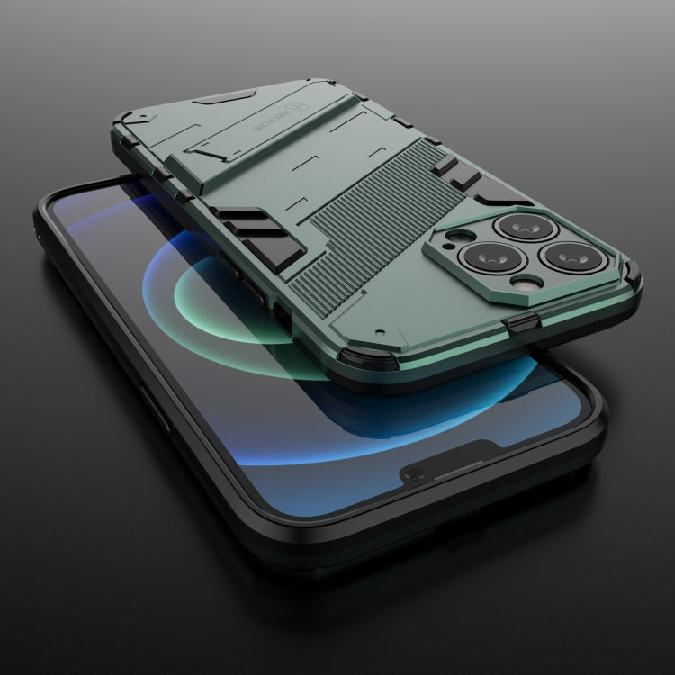 For iPhone 13 Pro Max Punk Armor 2 in 1 PC + TPU Phone Case with Invisible Holder