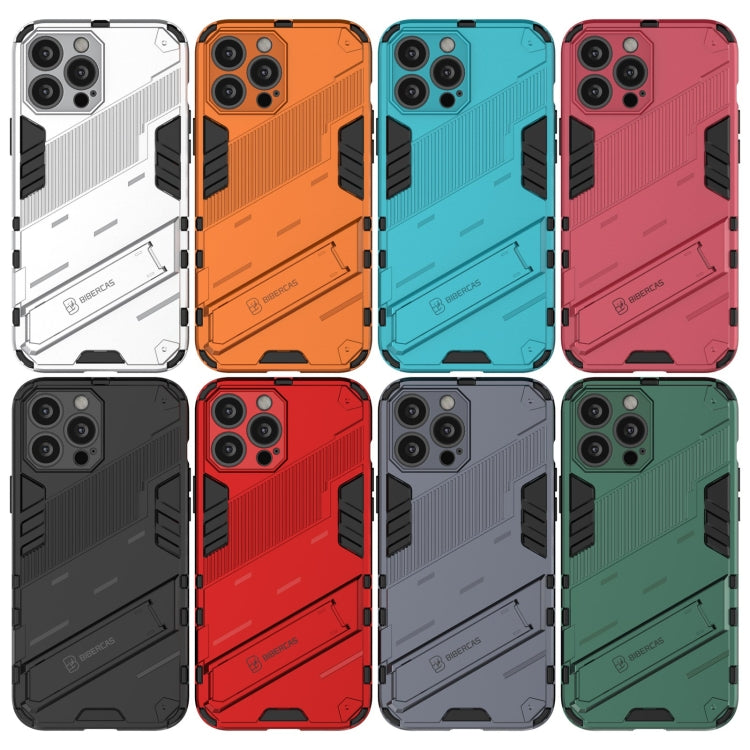 For iPhone 13 Pro Max Punk Armor 2 in 1 PC + TPU Phone Case with Invisible Holder