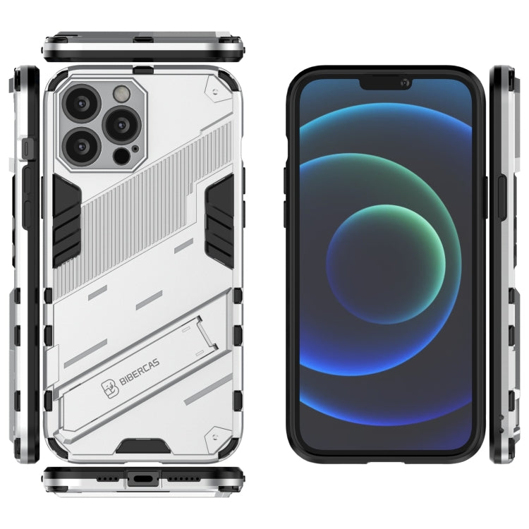 For iPhone 13 Pro Max Punk Armor 2 in 1 PC + TPU Phone Case with Invisible Holder